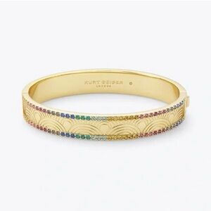NWT Kurt Geiger London Signature Southbank Rainbow Pave Bangle Bracelet